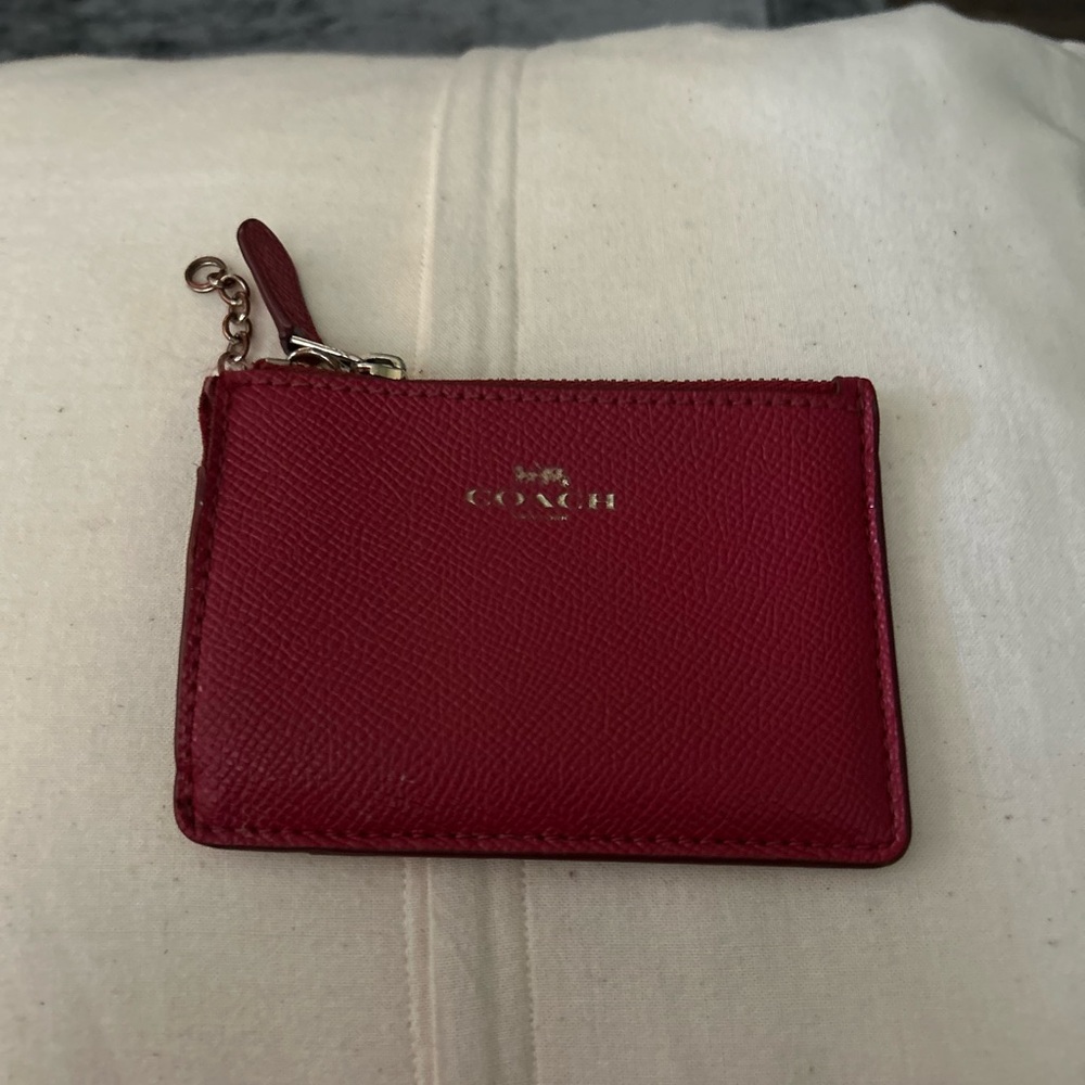 Coach Red Leather Card Holder